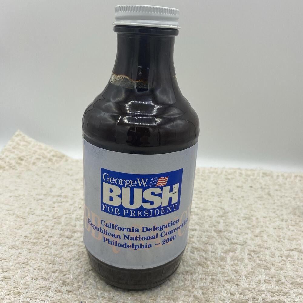 Vintage President George W Bush For President RNC 2000 Barbecue Sauce. FULL